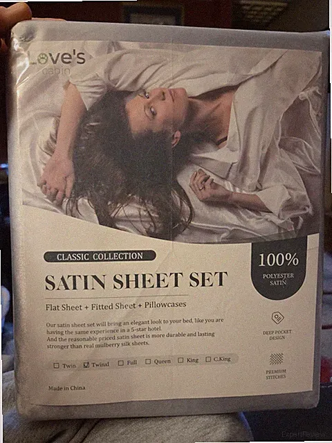 Brand New Silver 100% Polyester Satin Sheet Set By Love's Cabin For TwinXL