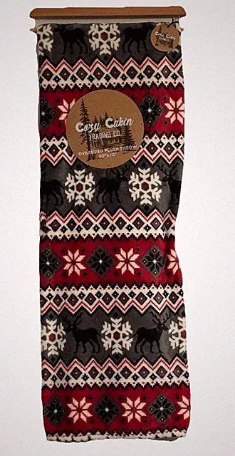 Cozy Cabin Trading Co. Holiday Oversized Plush Throw Blanket 50" x 70"
