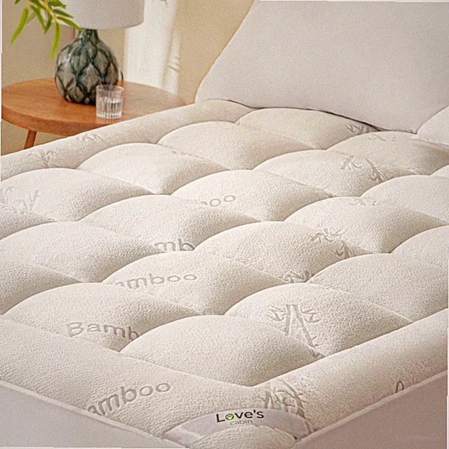 King Mattress Topper Viscose Derived from Bamboo, Thick Pillow Top Mattress P...
