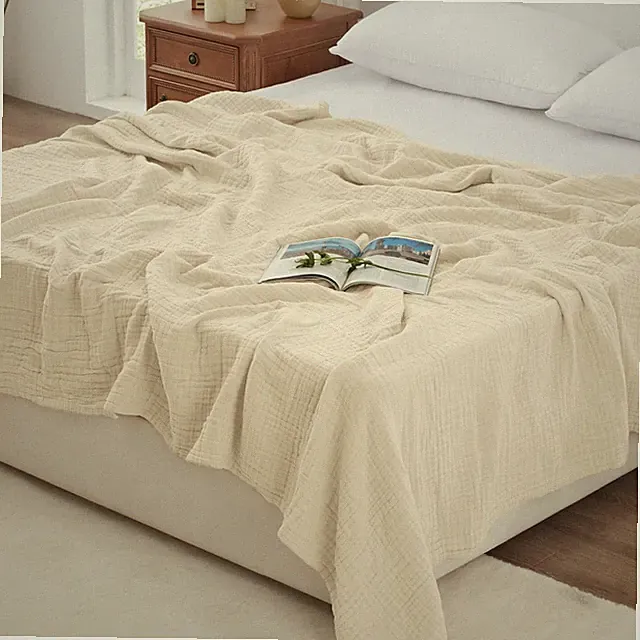 Love'S Cabin 100% Cotton Muslin Blanket, 6 Layer Lightweight Breathable Gauze Ki