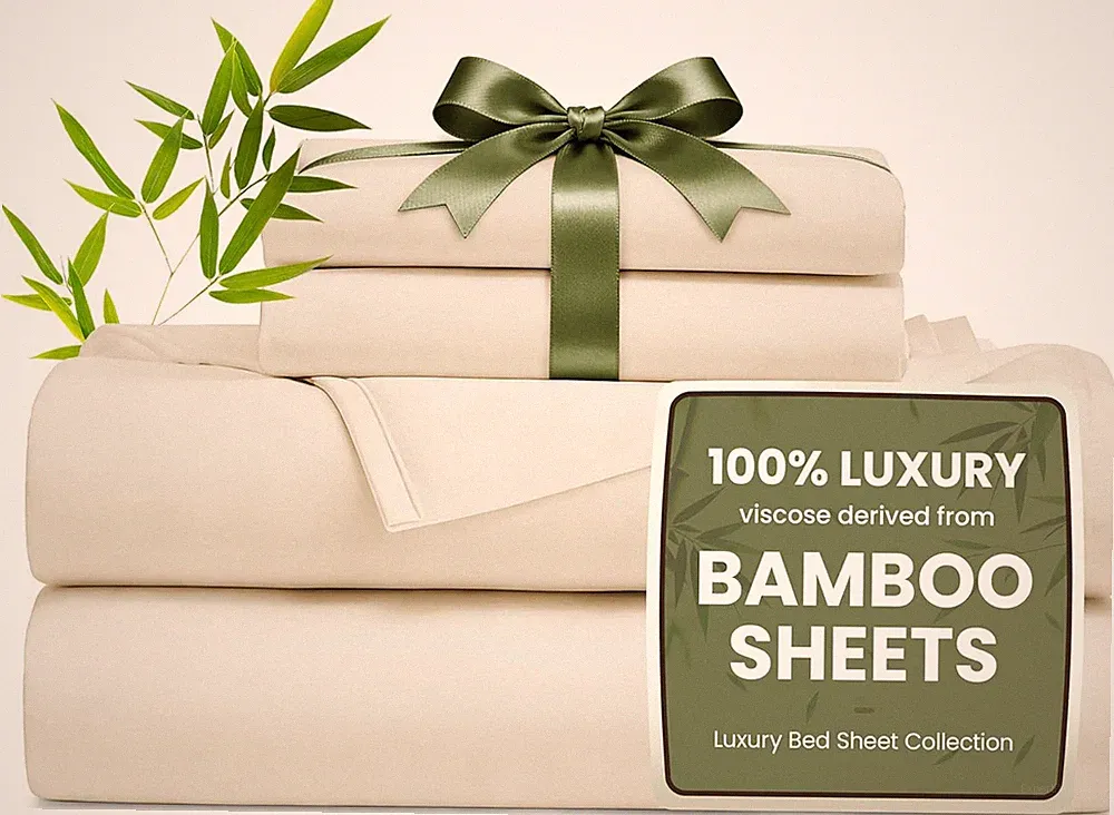 Love'S Cabin 4 Piece Queen Sheet Set, Cooling Sheets, 100% Rayon Derived from Ba