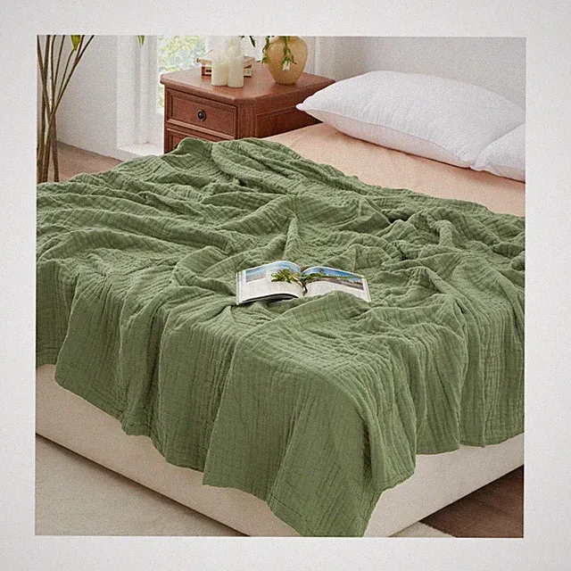 Love's cabin 6 Layer 100% Cotton Muslin Blanket, 90"x90" Muslin... USA FAST SHIP