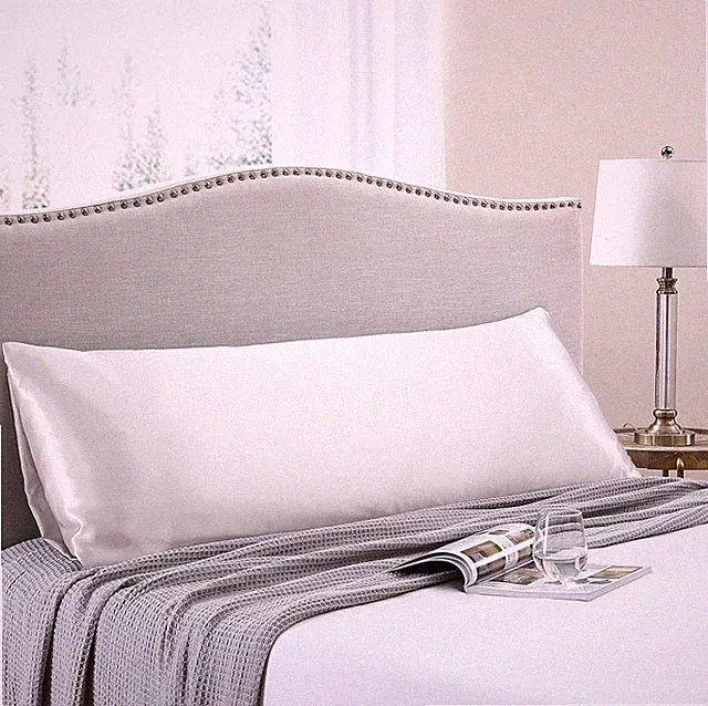 Love's cabin Body Pillow Cover, 20x54 in Ivory White Soft Satin Body Pillow case