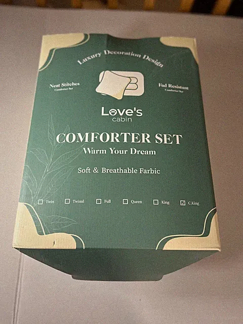 Love's Cabin California King Comforter Set Black New in Box.