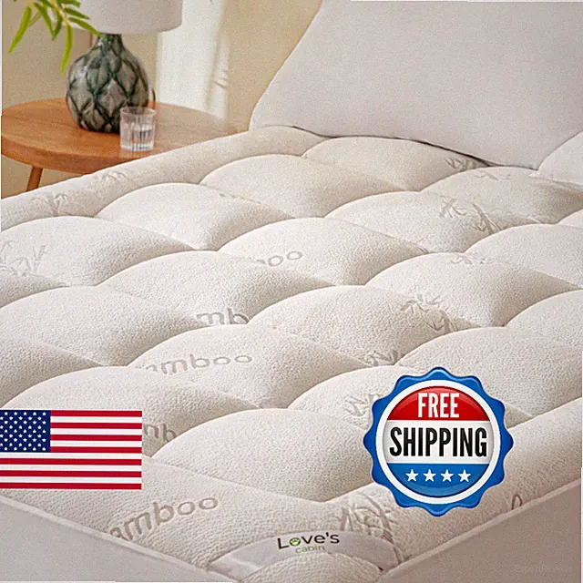 Love's cabin King Mattress Topper Viscose Derived from Bamboo, Thick Pillow Top