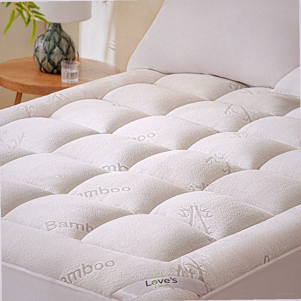 Love's cabin Queen Mattress Topper Viscose Derived from Bamboo, Queen, White