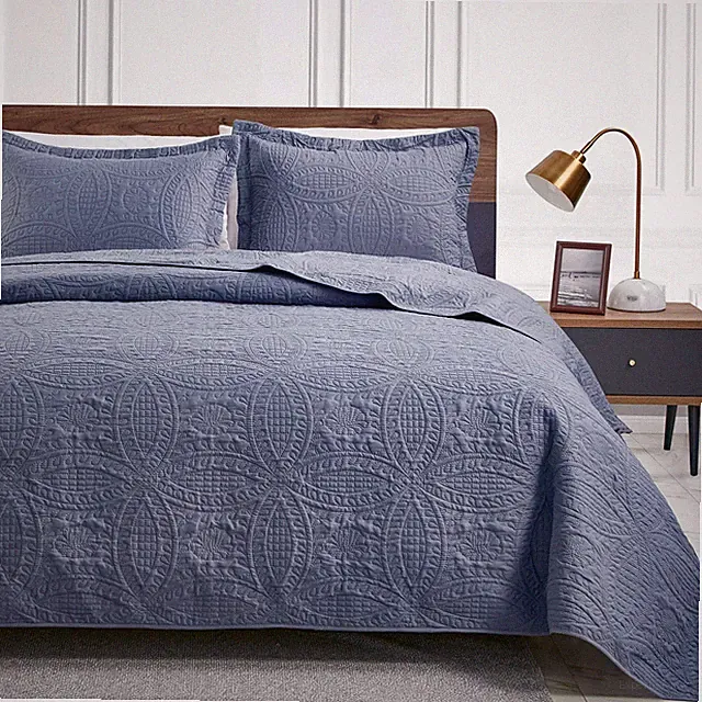 Love's cabin Quilts for Queen Bed Blue Bedspreads - Soft Bed Summer Quilt