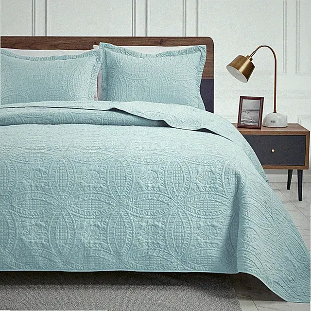 Love's cabin Quilts for Queen Bed Spa-Blue Bedspreads - Soft Summer Lightweight