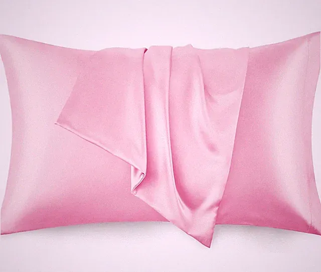Love's cabin Satin Pillowcase for Hair and Skin (Pink, 20x30 inches) 2 Set