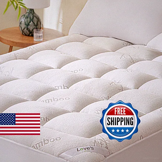 Love's cabin Twin Mattress Topper Viscose Derived from Bamboo, Thick Pillow Top