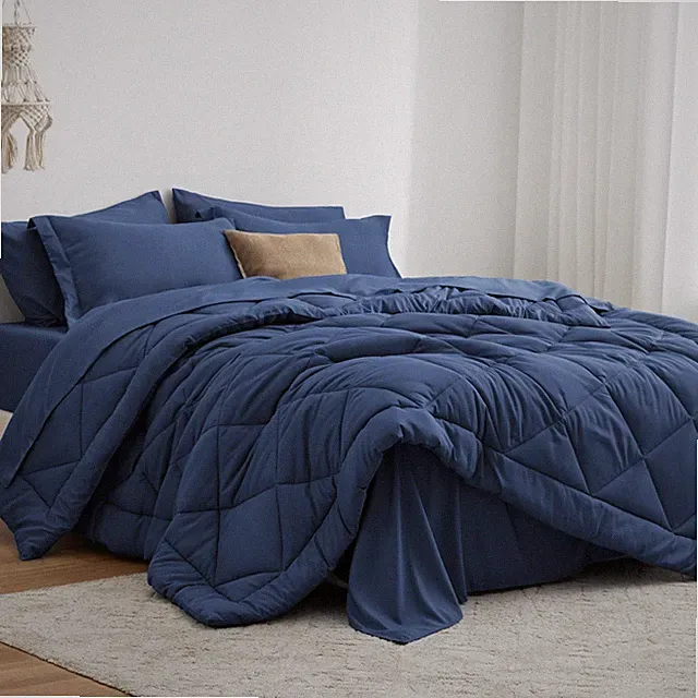 Love's cabin Twin XL Comforter Set Dark Blue, 5 Pieces XL, Blue