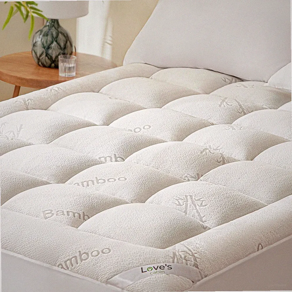 Love's cabin Twin XL Mattress Topper, Rayon Derived from XL, White