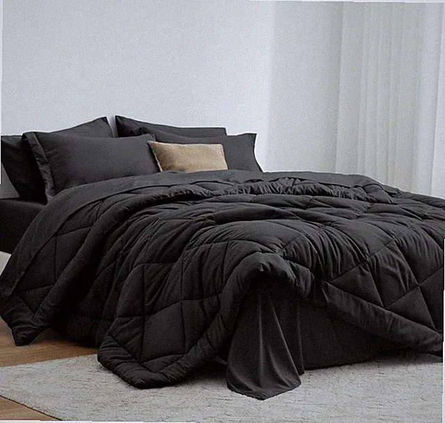 Loves cabin Twin Comforter Set Black, 5 Pieces Twin Bed in a Bag, All Season...