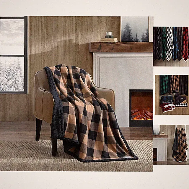 Plush Cabin Plaid Throw Blanket, Perfect for Couch & Bed - Machine Washable!